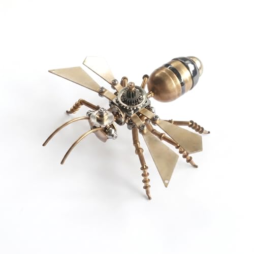 3D Metal Puzzle Mechanical Model Kit Steampunk Bee Insect 150+ Parts 2-3 Hours Build No Glue Screw Assembly Ideal Gift for Hobbyists Men Teens 14+ (Flying Ants) - style: Flying Ants