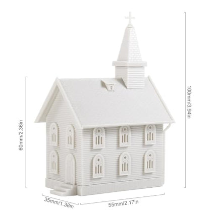 N Scale Model Blank Church Kit Unassembled House for Model Train Layout Diorama JZN5875JJ (Church-1PC) - style: Church-1PC