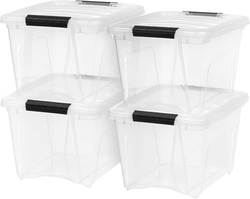 IRIS USA 4-Pack 19 Quart Storage Bins with Lids, Clear - size: 19 Qt, style: 4 Pack
