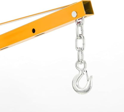 GarveeLife 1000 LBS Hydraulic Pickup Truck Crane, 360° Swivel Hitch Mounted Hoist with 3 Adjustable Booms, Truck Bed Crane for Lifting Engine, Deer, or Construction Goods-Yellow - color: Yellow
