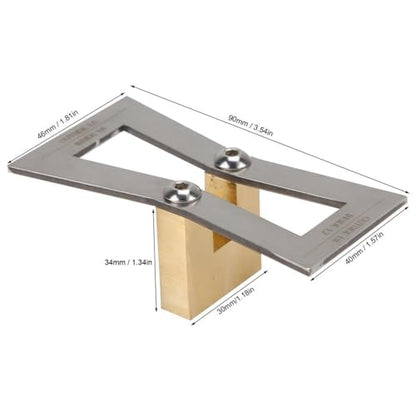 with 1:5/1:6/1:7/1:8 Slopes - Brass and Stainless Steel Scribing Gauge for Woodworking Board Splicing and Right Angle Connections(Without Scale) - size: Without Scale
