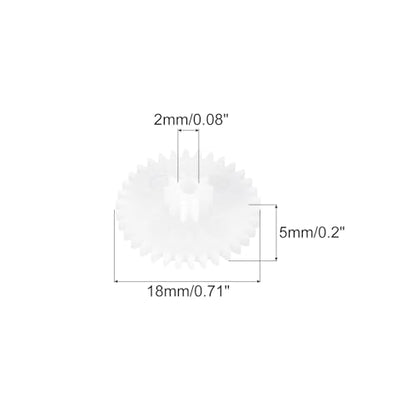 MECCANIXITY 10 Pcs Plastic Gears 34 Teeth Plastic Motor Gear Model 34102B Reduction Gear for RC Car Model DIY Robot (White, Module 0.5) - style: 34 Teeth