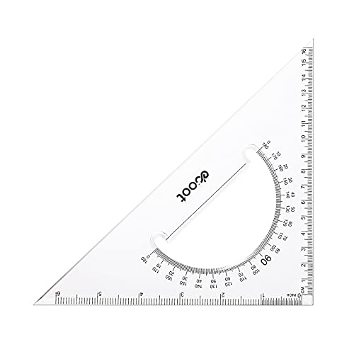 EBOOT 2 Pcs Large Transparent Triangle Ruler 30/60 and 45/90 Degrees, Clear - color: Clear
