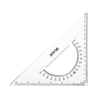 EBOOT 2 Pcs Large Transparent Triangle Ruler 30/60 and 45/90 Degrees, Clear - color: Clear
