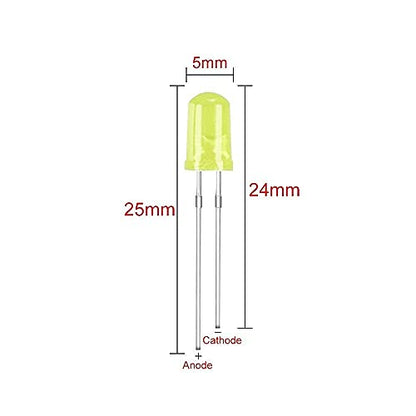 MCIGICM 5mm LED Light Diodes Kit, Multi-Colored - 5 Color, 100 Pcs