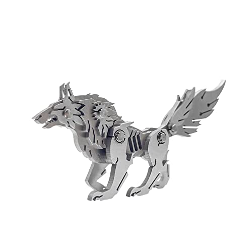 FILASLFT Metal Puzzles for Adults, Mechanical Wolf 3D Metal Puzzle - color: A1-wolf-silvery