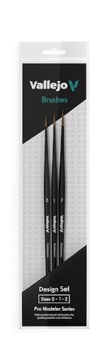 Vallejo - Pro Modeler Series Desing Set, Flagged Synthetic Bristles - color: Pro Modeler Desing Set