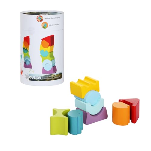 CUBIKA Flexible Tower Wooden Toy– Montessori Puzzle for Toddlers Ages 3+– Size and Shape Sorting Kids Stacking Toy– FSC-Certified Wood, German Water-Based Paints, Travel-Friendly - style: Flexible Tower
