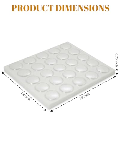 Novel Box 25 Small Gem Jars with White Foam Gemstone Tray 7.8X7.8X0.75 - color: White Foam Liner with 25 Gem Jars