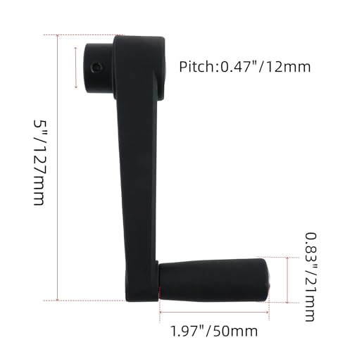 1 Set 5 Inch Nylon Crank Handle for Industrial Machinery - style: HD-12mm/1 Set
