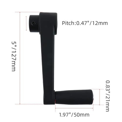 1 Set 5 Inch Nylon Crank Handle for Industrial Machinery - style: HD-12mm/1 Set