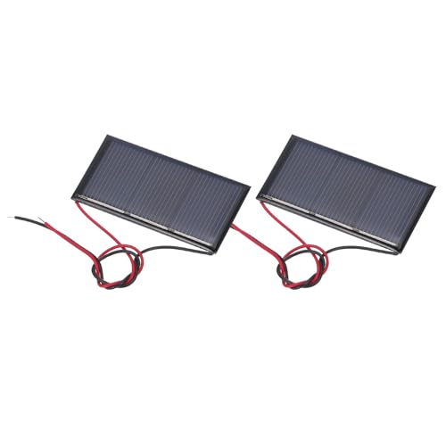 MECCANIXITY 2Pcs 1.5V 0.24W 160mA Mini Solar Panels, Small Polycrystalline Solar Cell Panel with Cable for DIY Electric Toy Materials Kits Charger - style: 1.5V 0.24W 160mA