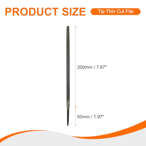 HARFINGTON 8" Square Fine Cut File Double Cut Teeth Fine Metal File High Carbon Steel T12 without Handle for Metal Wood Finishing Roughing Shaping, Grey - size: 8", style: Fine Cut