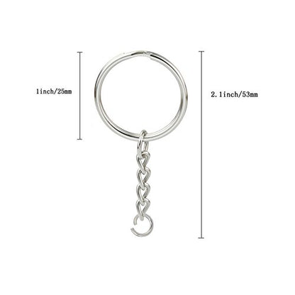 KINGFOREST 150-Piece Split Key Ring Kit with Chains & Jump Rings - 1 Inch Silver Nickel Bulk Jewelry Making Supplies for DIY Keychains, Charms, Crafts (Pack of 2) - size: 150PCS (Pack of 2)