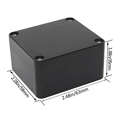 LeMotech Electrical Box ABS Plastic Project Box IP65 Waterproof Junction Box Project Case Universal Enclosure for Electronics Black 2.48x 2.28x 1.37 inch(63x58x35mm)(Pack of 1) - color: Black (1 pack), size: 2.48" x 2.28" x 1.37"