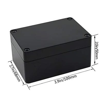 LeMotech Junction Box IP65 Waterproof Project Box Dustproof ABS Plastic Electrical Boxes Universal Enclosure for Electronic Black 3.93x 2.68x 1.97 inch (100 x 68 x 50 mm)(Pack of 2) - color: Black (2 packs), size: 3.9" x 2.6" x 1.9"