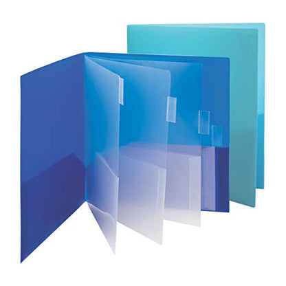 Smead 10-Pocket Organizer, Letter Size, 2 per Pack, 1 Each of Dark Blue and Teal (89204), (Pack of 15, 30 Count Total) - style: 2 per Pack (15 Packs)