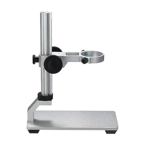 Jiusion Aluminium Alloy Universal Adjustable Professional Base Stand Holder Desktop Support Bracket for Max 1.4" in Diameter USB Digital Microscope Endoscope Magnifier Loupe Camera - color: Silver