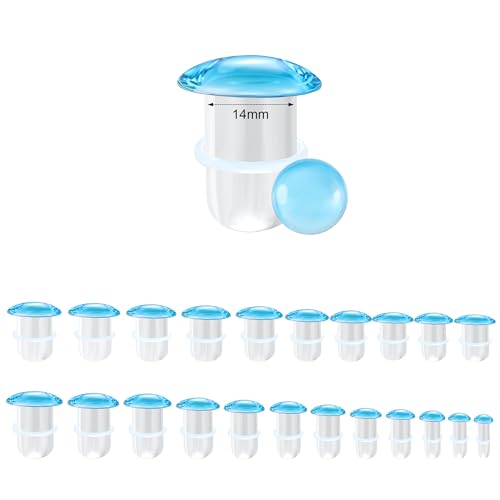 Glass Ear Stretching Kit Single Flare Plugs & Rubber Rings Unique 1mm Increments 3mm-25mm Gradual Sizing Smooth Glass Gauges for Daily Wear Earring Expander Stretcher Piercing Body Jewelry 2Pc - color: Blue, size: 14mm