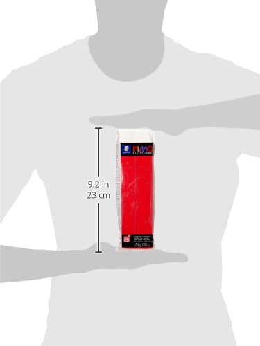 STAEDTLER 8041-200 FIMO Professional Oven-Hardening Polymer Modelling Clay, 454g - True Red (Single Block) - color: True Red