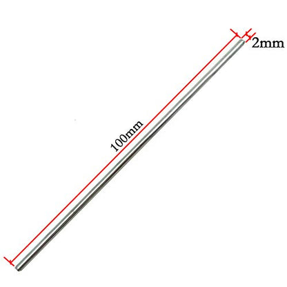 EUDAX 100Pcs Dia.2mm STEM Toys Shaft Round Rod Axles for DIY Toy RC Car Boat Helicopter Model Part (2mmx100mm) - style: 2mmx100mm