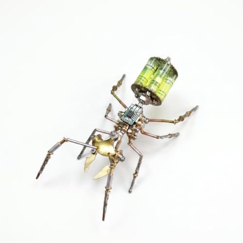Steampunk 3D Metal Ant Puzzle Model for Adults – Mechanical DIY Assembly Kits 150+ Pcs Unique Desk Decor Christmas & Birthday Gift for Father Husband (Gatling Ant) - style: Gatling Ant