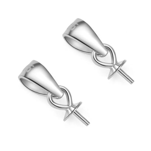 30pcs Adabele Real Sterling Silver Pendant Clasp Peg Bail 3mm/0.12 Inch Cap - color: Sterling silver, size: 3mm (0.12") Cap - 30pcs