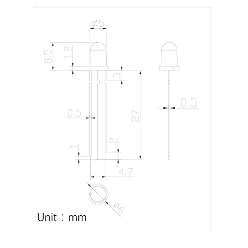 100pcs 5mm Red & Green Bi-Color LED Diodes Common Anode Clear Round Lens +200pcs Resistors (for DC 6-12V) Included, Bright Bulb Lamps Light Emitting Diode - color: [13] Red&green (Common Anode) / 100pcs, style: [B] 5mm Constant Light