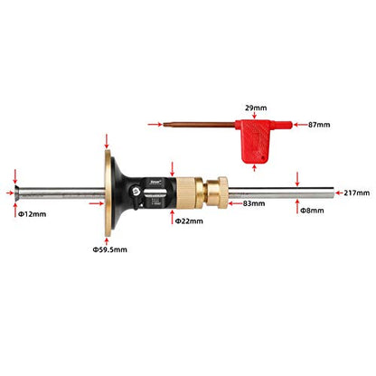 EMVANV Wheel Marking Gauge Kit, Marking Gauge, Wood Scribe Tool, Metric Micro Adjuster Ruler, Woodworking Tools Scriber for Woodworking (Black+Gold)