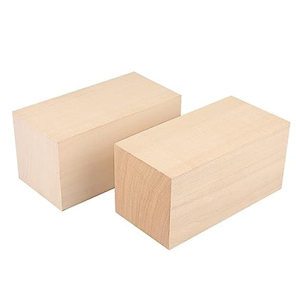 2 Pack Basswood Carving Blocks, 6x3x3 Inches Basswood Blocks for Beginner to Advanced Carvers, Ideal for DIY Projects and Gifts, Soft and Smooth, Easy Whittling and Carving,by GNIEMCKIN. - size: 2 Pack 6x3x3 Inches