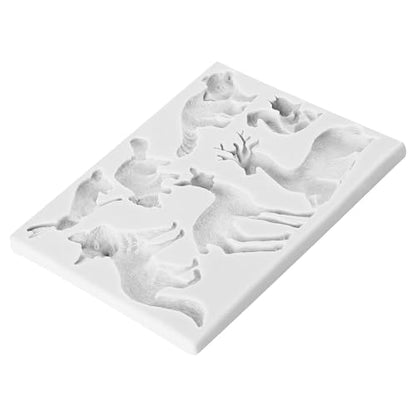 Woodland Animal Polymer Clay Mold Squirrel Rubbit Silicone Molds - color: Style F