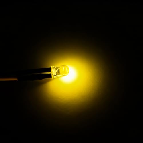 20PCS 12V 5mm Pre-Wired Yellow LED Diodes with Resistor, Includes 20 Black Mounts & 5-Meter Tape, for Turn Signal Indicators, Equipment Warning Lights, and Caution Signs - color: Yellow