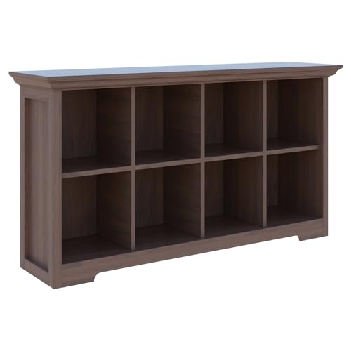 OSCHF 8-Cube Open Bookcase with Base, 2-Tier Low Cabinet, Walnut - color: Walnut, size: 8-Cube