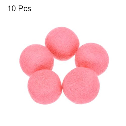 PATIKIL Wool Felt Balls Beads Wool Felting Pom 3.1cm 31mm Pink for Home Crafts Handcrafts Project DIY Pack of 10 - color: Pink