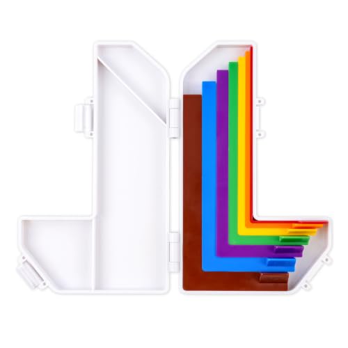 7Pcs Paper Crafting Alignment Guides with Storage Case, Precision Layering & Matting Spacers, 1/16 to 1/2 Inch Layering Matting Spacing Positioning Tools for Card Making Scrapbooking & DIY Paper Craft - color: 7 Colors Alignment Guides
