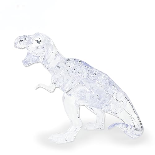 3D Crystal Dinosaur Puzzle,Crystal Puzzle Brainteasers for Puzzlers Ages 16 and Up,50PCS(Transparent) - color: Transparent-dinosaur