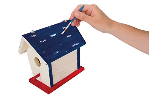 Beetle & Bee Bird House Kit for Kids, Build A Wooden DIY Outdoor Craft Set - style: Paint a Bird Base
