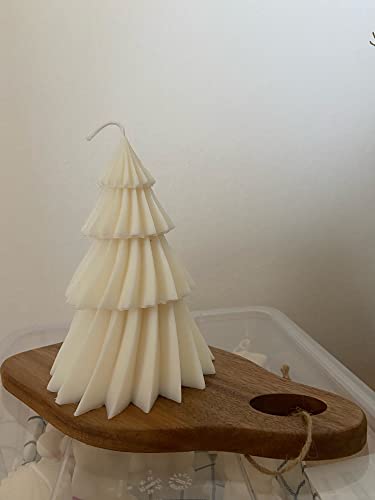 Large Christmas Tree Silicone Candle Mold, DIY 3D Spiral Cone Shape Mold,Folding Cone Christmas Tree for Candle Making, 3D Geometric Spinning Pillar Molds for Christmas Ornament(6.7") - color: Christmas Tree 6.7"