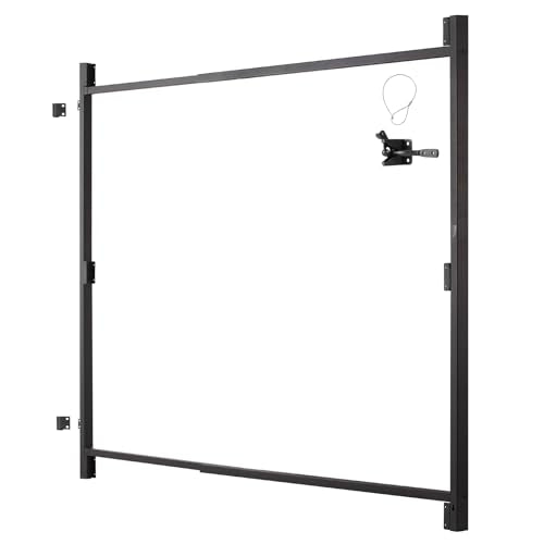 VEVOR Gate Building Kit, Fits 36 to 60 in Wide Openings, Up from 6 to 7 ft High Fence, Adjustable Gate Building Kit, Anti Sag Full Gate Frame Kit with Latch Lock and Screws, for Wooden Fence, Iron - size: 36"-60" wide openings, 6'-7' high