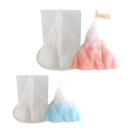 2 pcs Iceberg Candle Mold,iceberg Resin Molds Silicone mold for Candles Home Decoration Silicone molds Resin Snow mountain Soap molds Cartoon mold DIY Fondant Cake Decoration