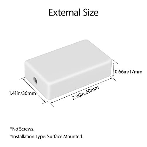 LeMotech Project Box 10 Pieces ABS Plastic Electrical Project Case Small Junction Box for Electronics White 2.36 x 1.42 x 0.67 inch (60 x 36 x 17 mm) - color: 10 pieces, size: 2.36"x 1.42"x 0.67"