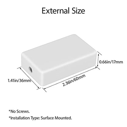 LeMotech Project Box 10 Pieces ABS Plastic Electrical Project Case Small Junction Box for Electronics White 2.36 x 1.42 x 0.67 inch (60 x 36 x 17 mm) - color: 10 pieces, size: 2.36"x 1.42"x 0.67"