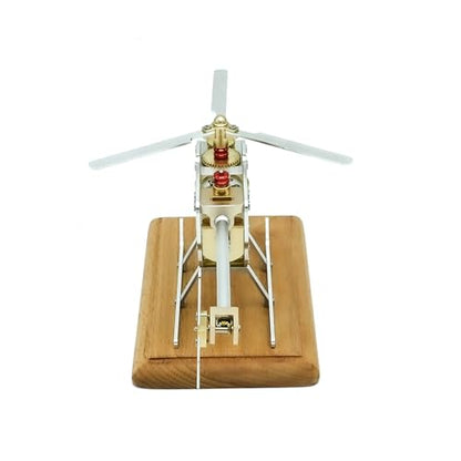 NIKOLATOY Stirling Engine Helicopter Model Kit, Heat Powered Flying Rotor Engine with Alcohol Burner, Mechanical Engineering Desk Toy, Physics Experiment Display Model