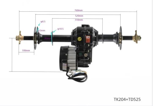 48V 1000W Rear Differential Axle Kit with Brushless Motor for Go Kart, Golf Cart, Electric Trike, ATV, Quad, Buggy, and DIY Projects (30in.Axle) - size: 30in.Axle