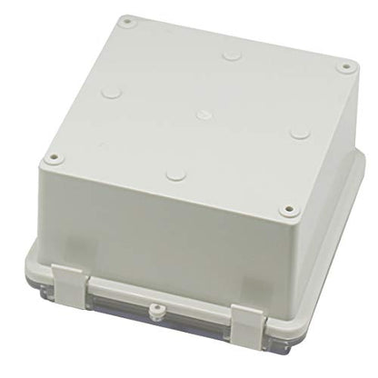 Zulkit Junction Box ABS Plastic Dustproof Waterproof IP65 Electrical Boxes Hinged Shell Outdoor Universal Project Enclosure Clear Cover with 2 Cable Glands 5.9 x 5.9 x 3.5 inch (150x150x90 mm) - size: 5.9" x 5.9" x 3.5"