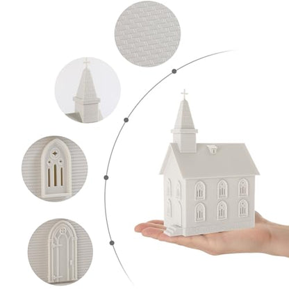 HO Scale Model Blank Church Kit Unassembled House for Model Train Layout Diorama JZHO6875JJ