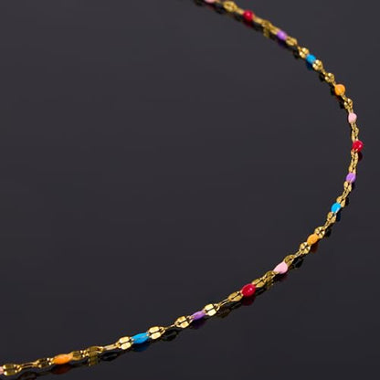 UMAOKANG 16.4 Feet Colorful Enamel Chains for Jewelry Making - color: Gold-Purple Colorful