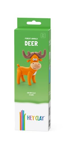 HEY CLAY Modeling Air-Dry Clay Kit for Kids Creative Gift Age 3+ (3 cans) - color: Deer