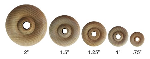 Wood Wheels - 24 Pack with Free Axle Pegs - Made in USA (1" Diameter) - size: 1" Diameter