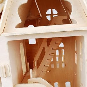 3D Puzzle House, Pre-Cut Dream Villa Model Kit DIY Miniature Dolls House